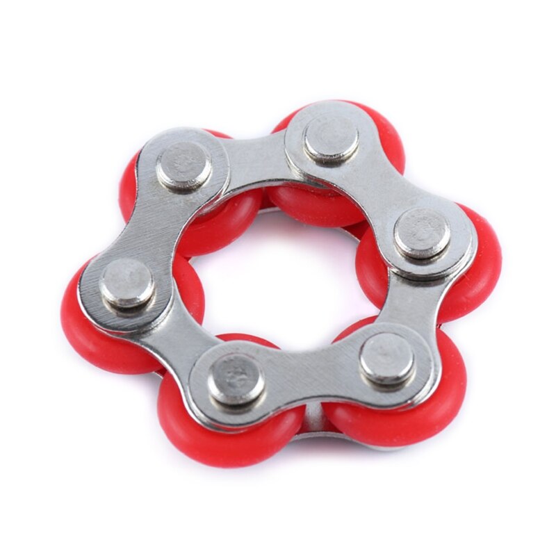 Foreign trade 6-section Key Ring Fidget toy to relieve pressure and vent toy bicycle decompression chain: Red