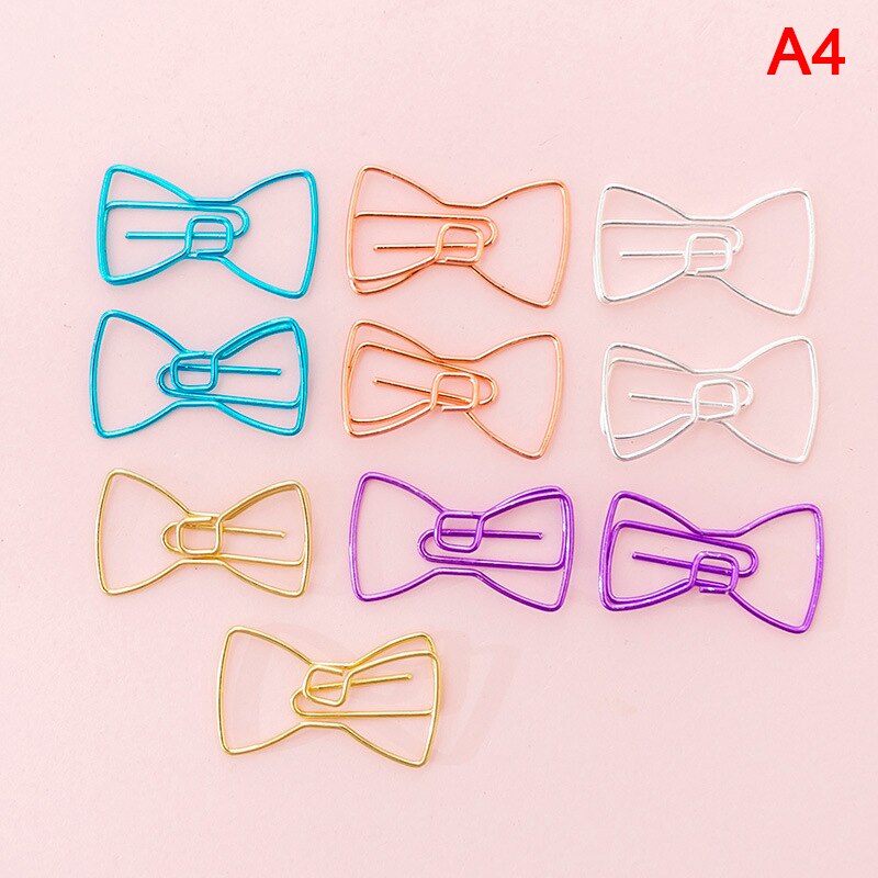 10pcs cute Cactus star Ice Cream Mini Paper Clips Kawaii Stationery Metal Clear Binder Clips Photos Tickets Notes Letter: A4