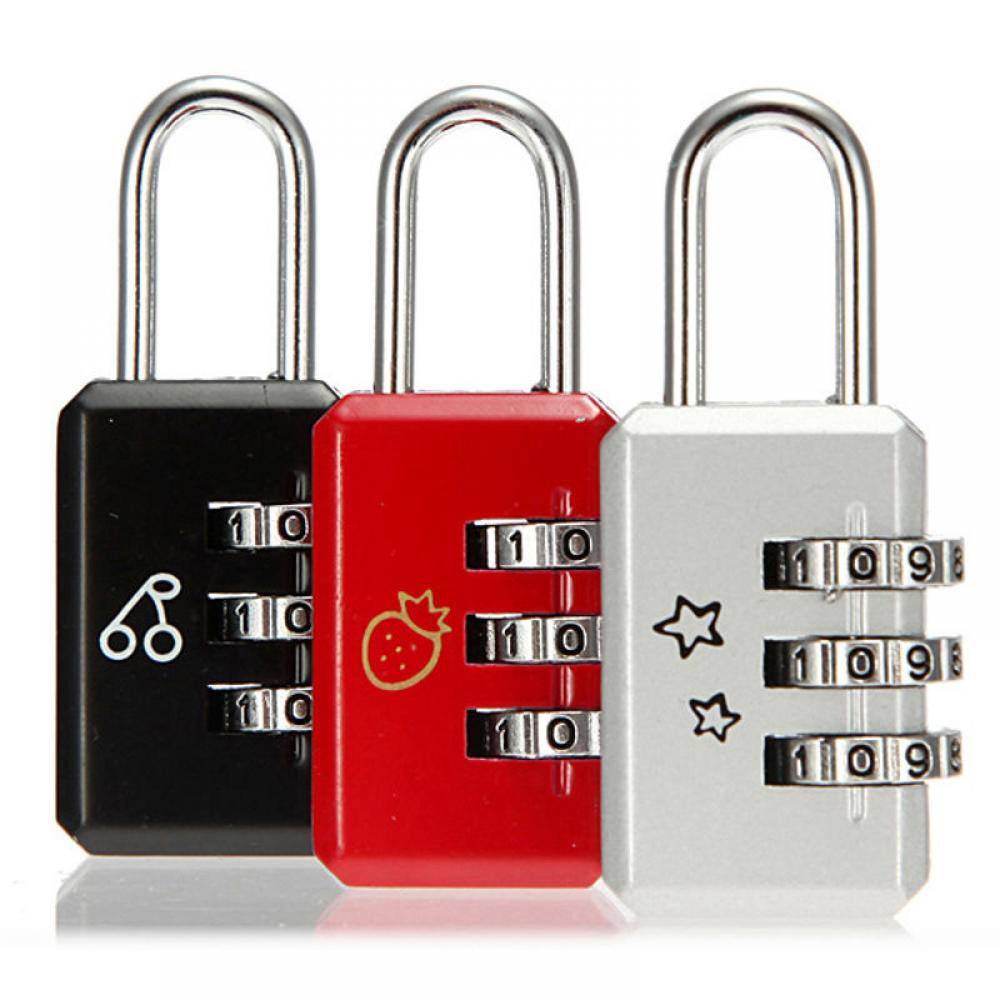 Bagage Reizen Lock Mini 3 Digit Dial Combinatie Koffer Bagage Metalen Code Sluizen Hangslot Gym Locker Lock