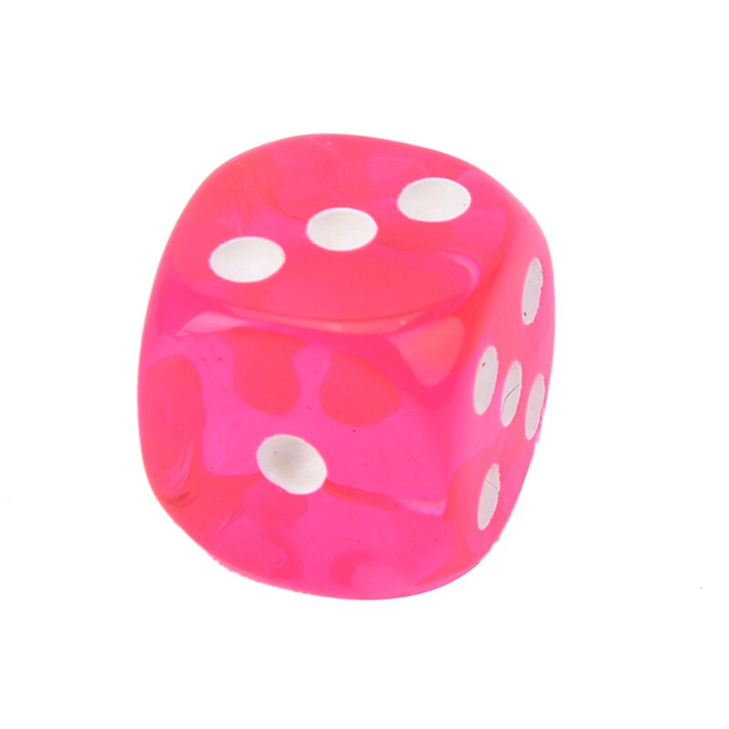 10pcs transparant acryl dobbelstenen 14mm board game dice game party apparatuur: Fuchsia