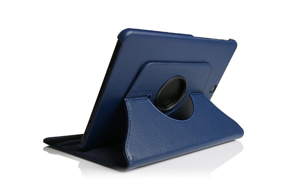 For Samsung Tab S2 9.7 Case Cover for Galaxy Tab S2 9.7 T810 T815 SM-T813 SM-T819 Funda 360 Degree Rotating Leather Smart Coque: navy blue