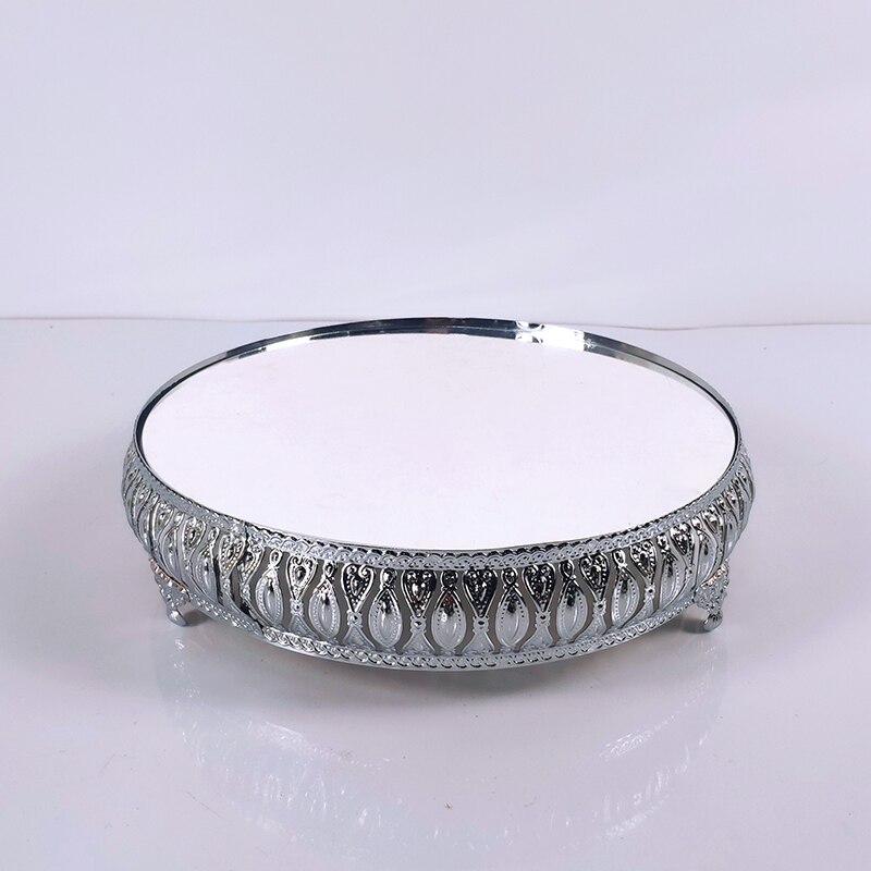 silver Wedding Display Cake Stand Cupcake Tray Home Decoration Tools Dessert Table Decorating Party Suppliers: 25 cm