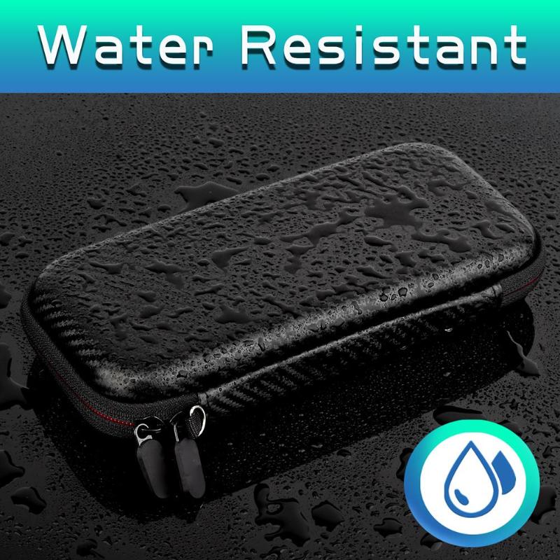 Wasserdichte eva-hartschalen-tragetasche mit reißverschlussfach für gamepad und 10 kartenfächern für die nintendo switch lite mini-konsole