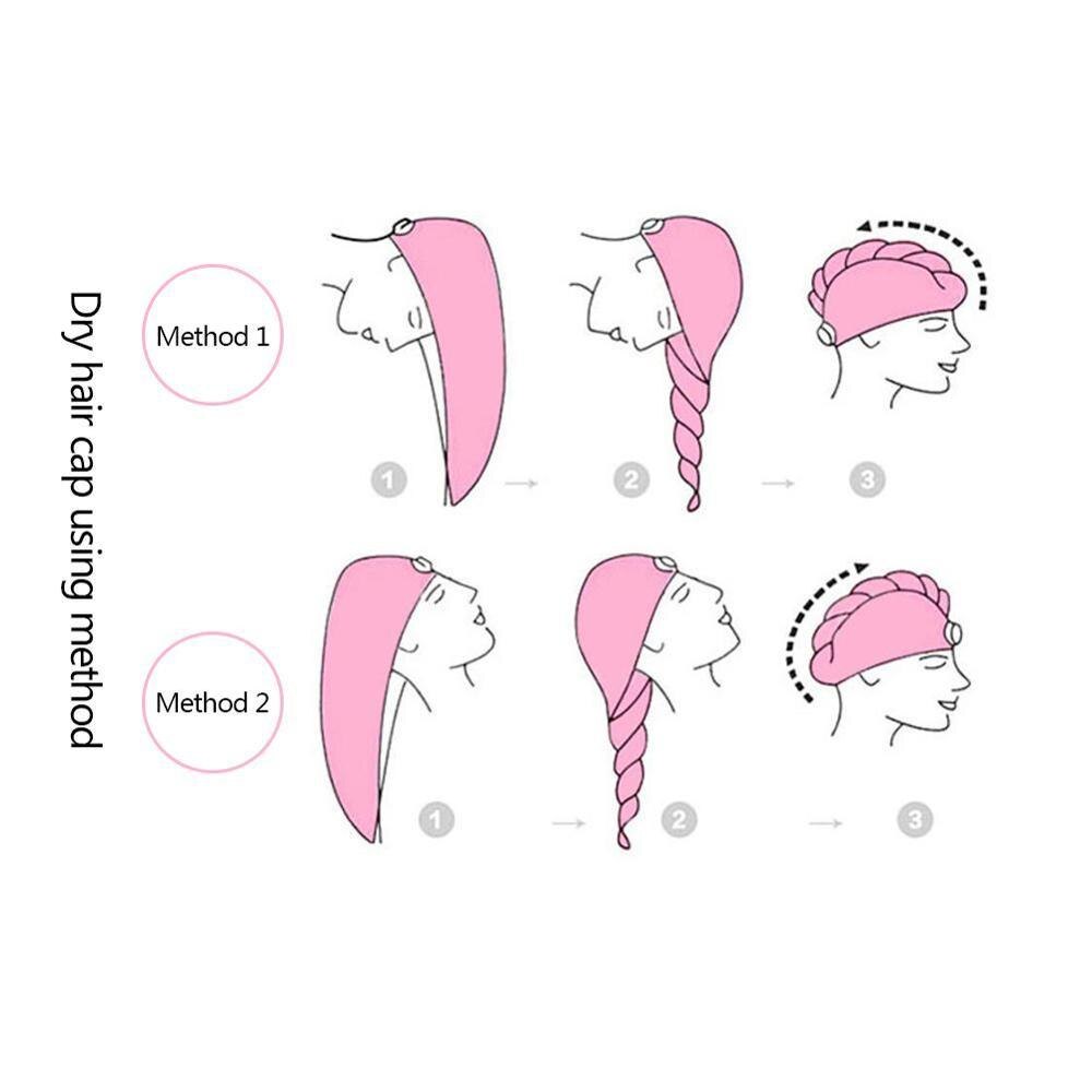 Toalla de secado rápido de microfibra mágica para cabello 25cm x 65cm gorro de baño secado rápido gorro de turbante