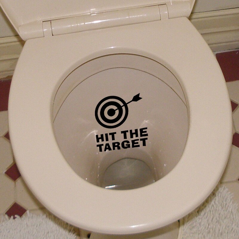 Funny HIT THE TARGET Bathroom Toilet Wall Sticker Home Decoration Removable WC Toilet Wall Sticker Wallpaper