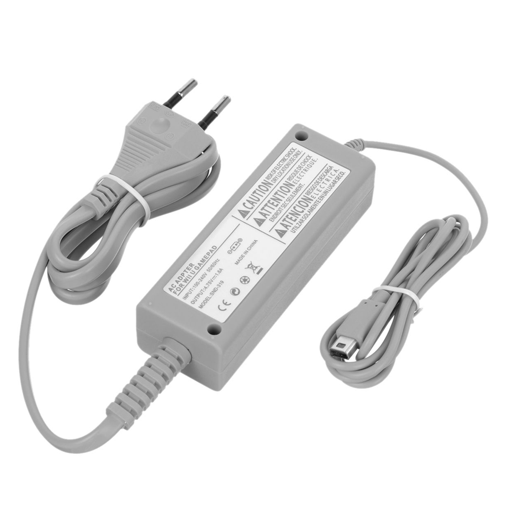 US/EU Plug Charger for Nintendo Wii U Controller Gamepad Joystick 100-240V Home Wall Power Supply AC Adapter for WiiU Game Pad: EU Plug