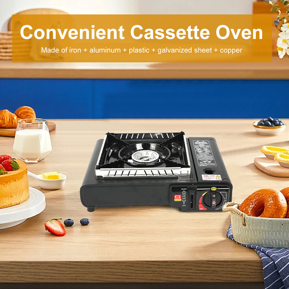 Portable Camping Gas Cooker Single-Burner Butane Stove Adjustable Cassette Stove Windproof Furnace Hiking Cooking Accessories