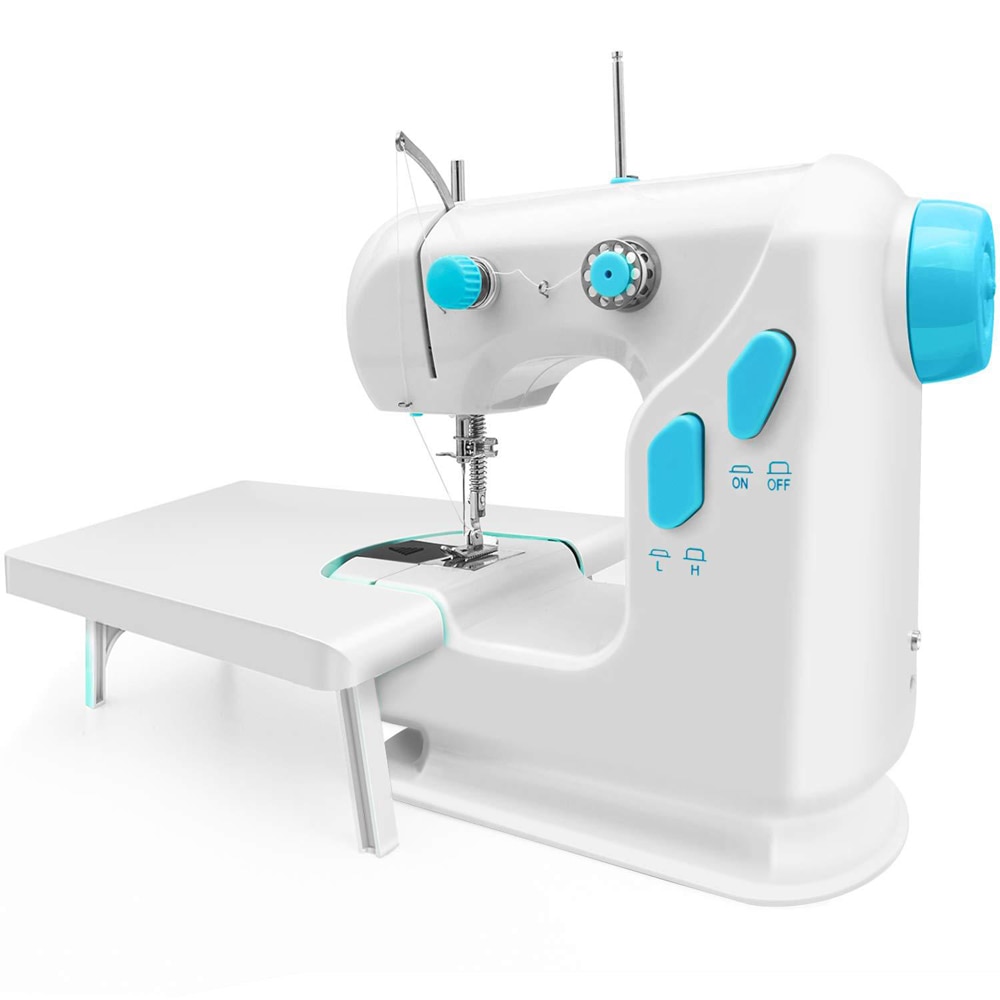 110-220V Sewing Machine Portable Clothes Fabric Electric Sewing Machine Automatic Winding Low Noise Quick Stitch Sew Needlework: Add desk