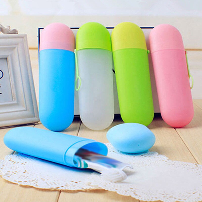Soporte de vaso de plástico para pasta de dientes, caja de cubierta portátil, accesorios de baño, taza de almacenamiento, suministros para el hogar, senderismo y acampada
