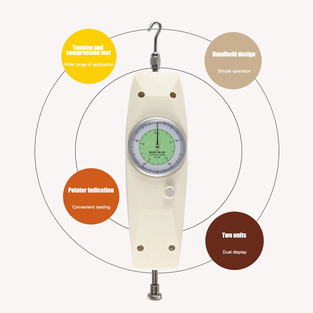 Force Gauge Mechanical Analog Push Pull Gauge Thrust Pressure Meter Test Tool JDH99