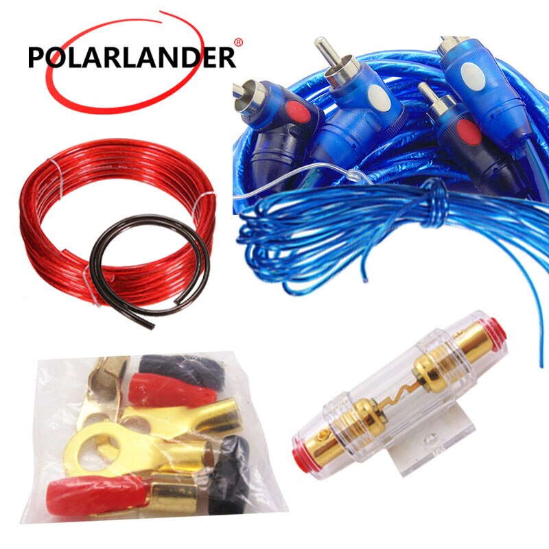 60 AMP Fuse Holder 8GA Power Cable Subwoofer Speaker 1500W Car Audio Wire Wiring Amplifier Installation Kit