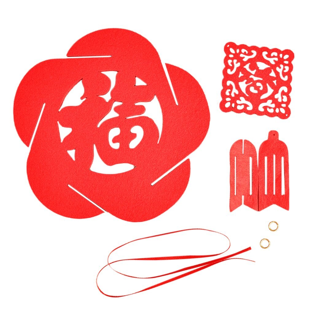 Leuchtend roter blumenkugel-anhänger, hohler chinesischer anhänger, dekoration für das chinesische neujahr, schaufensterdekoration, heimdekoration: Medium