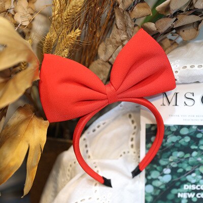 Red Bow Headband for girl Solid Color Knot Bow Hairband Big Bow Headband Accessories Hair Bow Hoop Girls