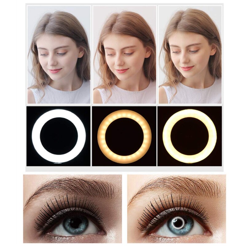 Led Ring Licht Studio Foto Video Dimbare Helderheid 3 Kleuren Modus Lamp Met Statief Voor Selfie Foto Meisje Enhancing Licht