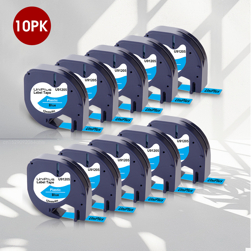 10/20 Stück kompatibles Dymo Letratag-Klebeband Dymo 91201 12267 91202 91200, weißes transparentes Etikett für Dymo Letratag-Drucker LT100H 200B: BK