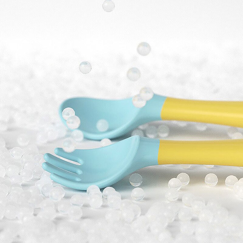 Siliconen Lepel Voor Baby Gebruiksvoorwerpen Set Extra Voedsel Peuter Leren Eten Training Buigbare Zachte Vork Zuigeling Kinderen Servies