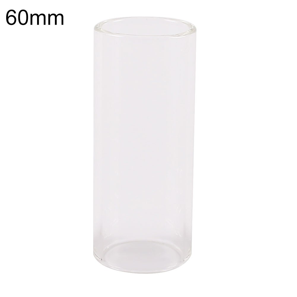 Gjennomsiktig glass gitar bass gliderør finger beskyttelseshylse tilbehør gitar plukke tilbehør 60mm lengde: 60mm