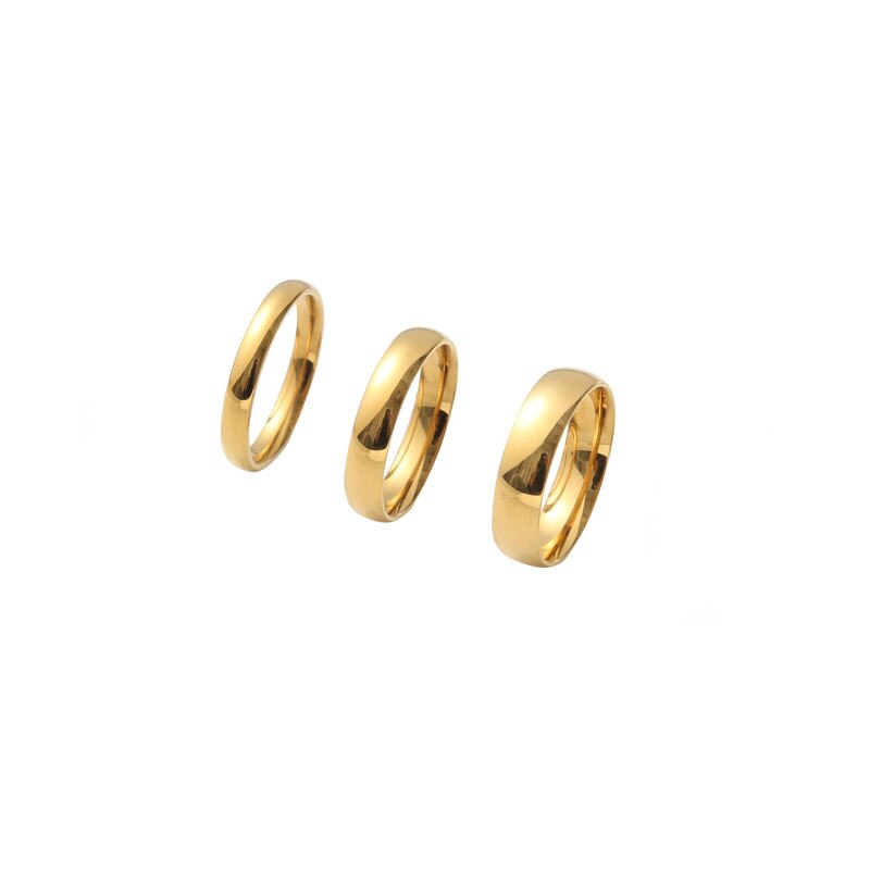 Verkoop Bezoedelen Gratis Vergulde Vinger Ring Minimalistische Rvs Basic Circle Ringen Voor Vrouwen Meisje Trendy Sieraden