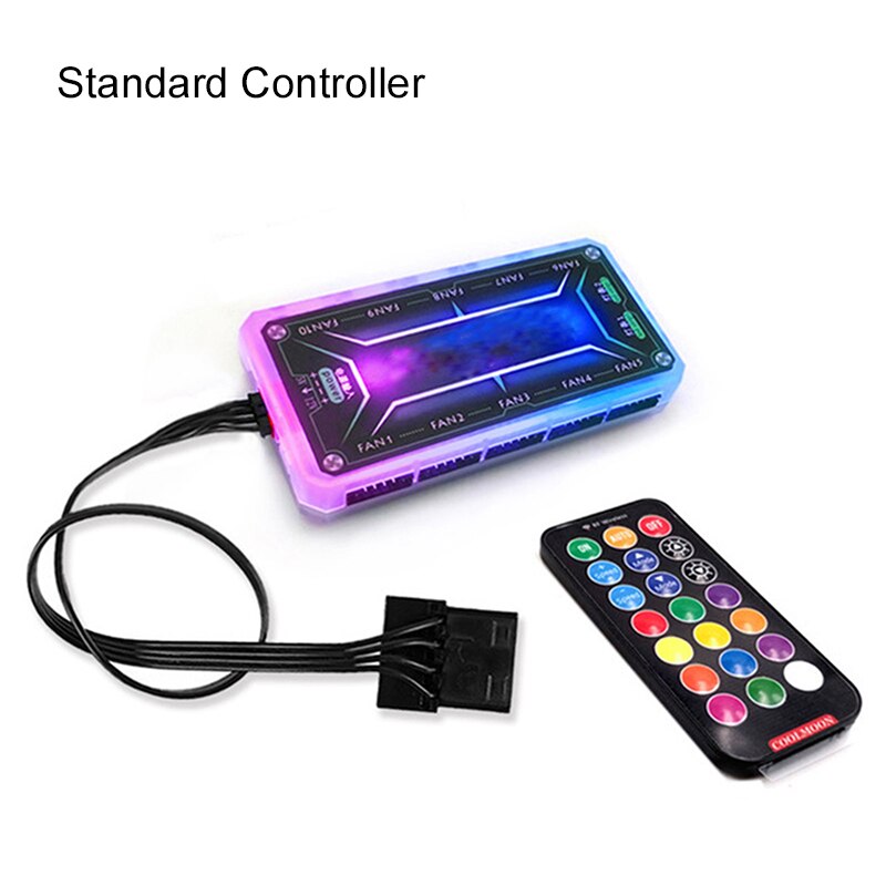 RGB Case Fans 120mm Ultra-Quiet RGB Chassis Cooling Fans with Remote Controller Speed Adjustable Colorful Cooler Arr: standard controller