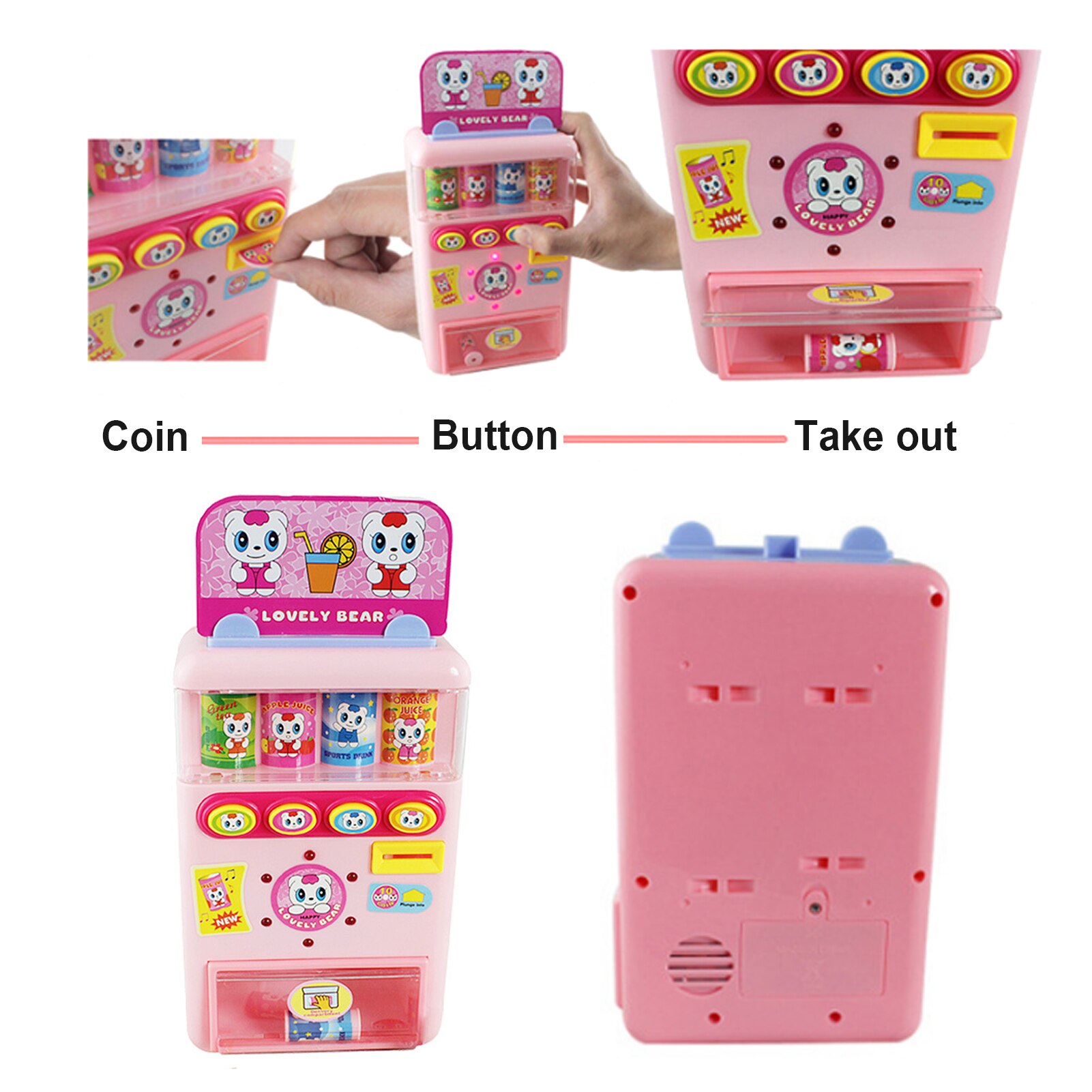 Children Play House Talking Vending Machine Simulation Vending Machine Beverage toys for kid xmas