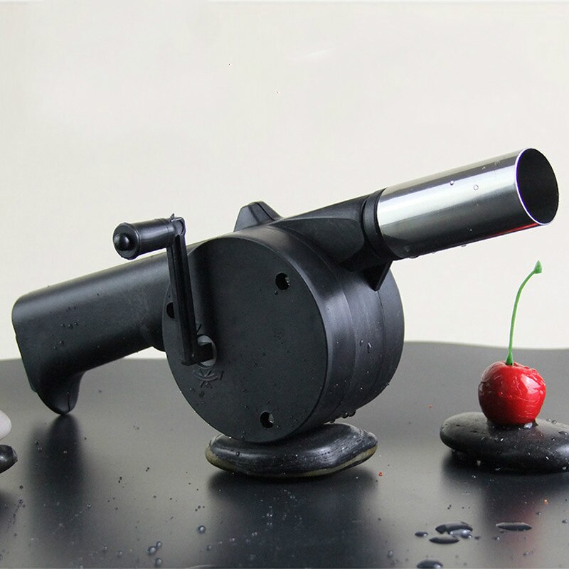 Soplador para barbacoa manual de alta potencia, equipo de hierro con manivela manual para exteriores, accesorios para fuego pequeño para el hogar YHJ121301: A