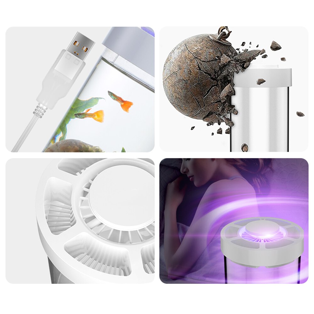 Pecera ecológica Ornamental, acuario multifuncional con función de matadero de mosquitos, decoración de poco ruido para la habitación del hogar y la Oficina