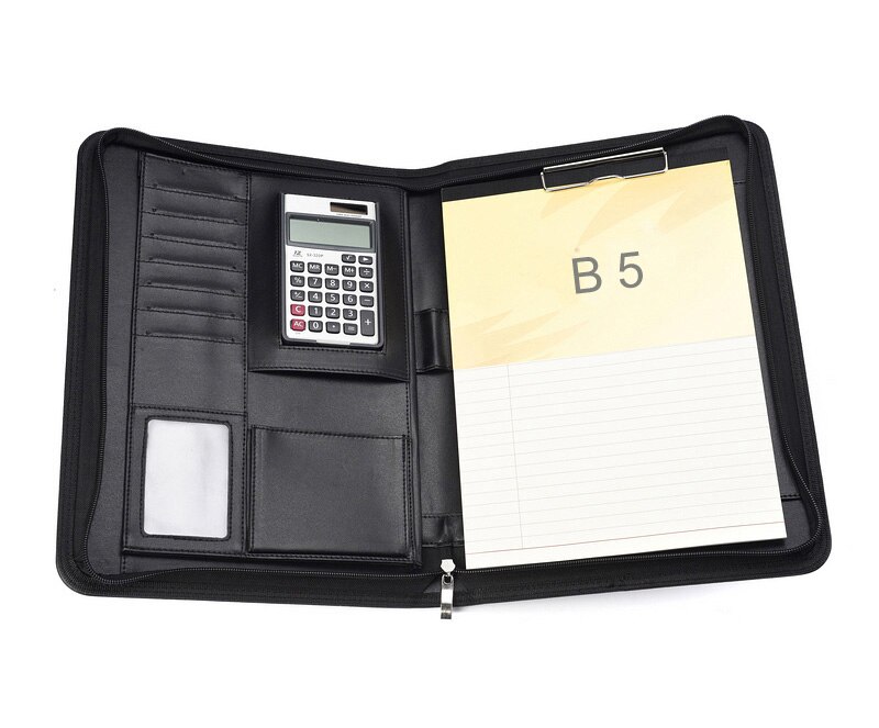 PU leer ritssluiting filing map Padfolio multifunc... – Vicedeal