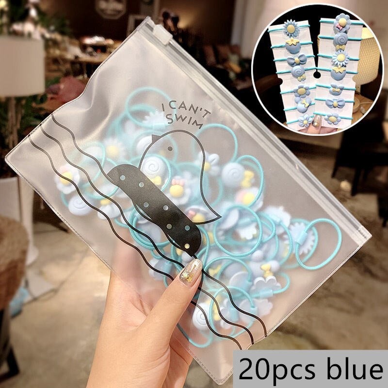 Enfants cheveux accessoires coiffure 20-300 pcs/Pack filles coloré Nylon petites bandes de cheveux élastiques enfants doux cheveux enfants chapeaux: 12  20pcs