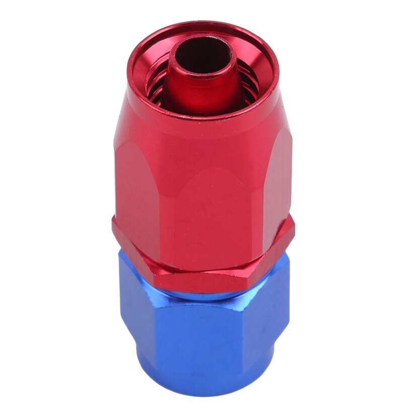 Lige drejelig olie brændstof fitting adapter rørsamlinger aluminium bil stik sort-rød slange ende fitting  an6