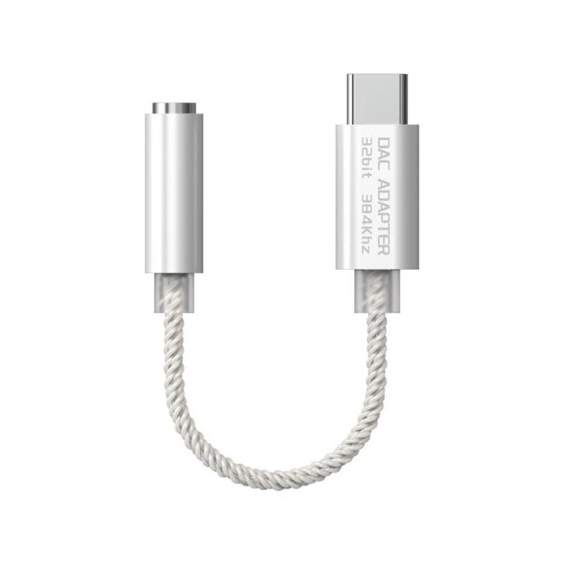 Alc 5686 usb type-c  to 3.5mm dac hoofdtelefoonversterker 16-32 ohm 125db pcm 32b/384 khz digitale decoder audioadapter: Zwart