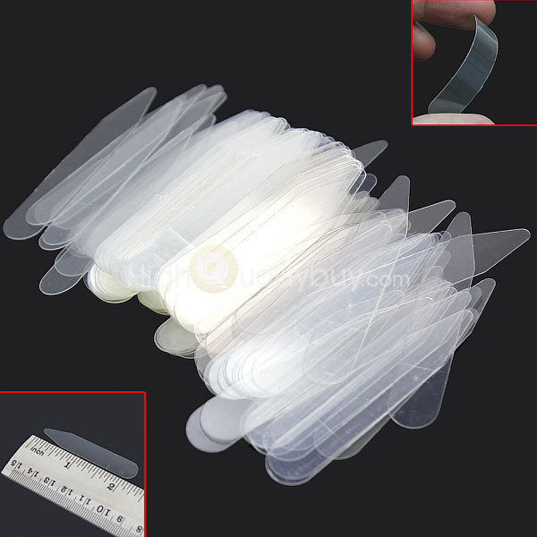 200 stuks plastic kraagverstevigers blijven op hun plaats voor overhemden voor heren