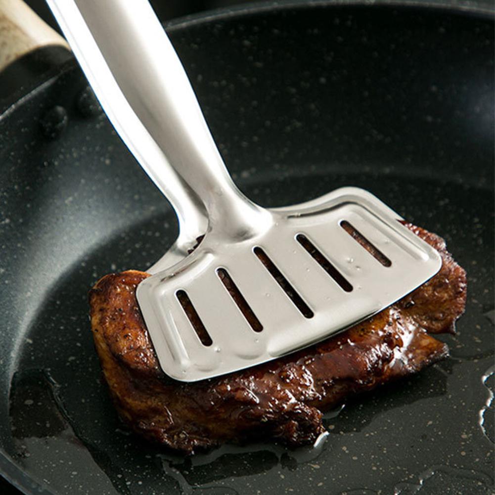 Stainless Steel Kitchen Multipurpose Tongs Double Spatula For Cooking Fish Egg Pancake Bread Steaks Burgers Buffets