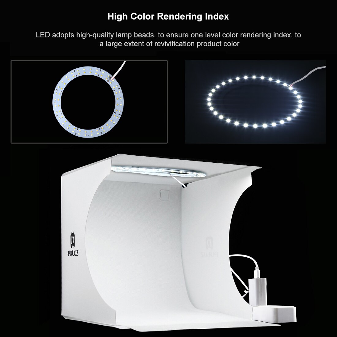 6 kulissen LED Mini Leuchtkasten Produkt Schießen Licht Kasten Tragbare Foto Studio Softbox Fotografie Kasten Licht Zelt Hintergrund Bausatz