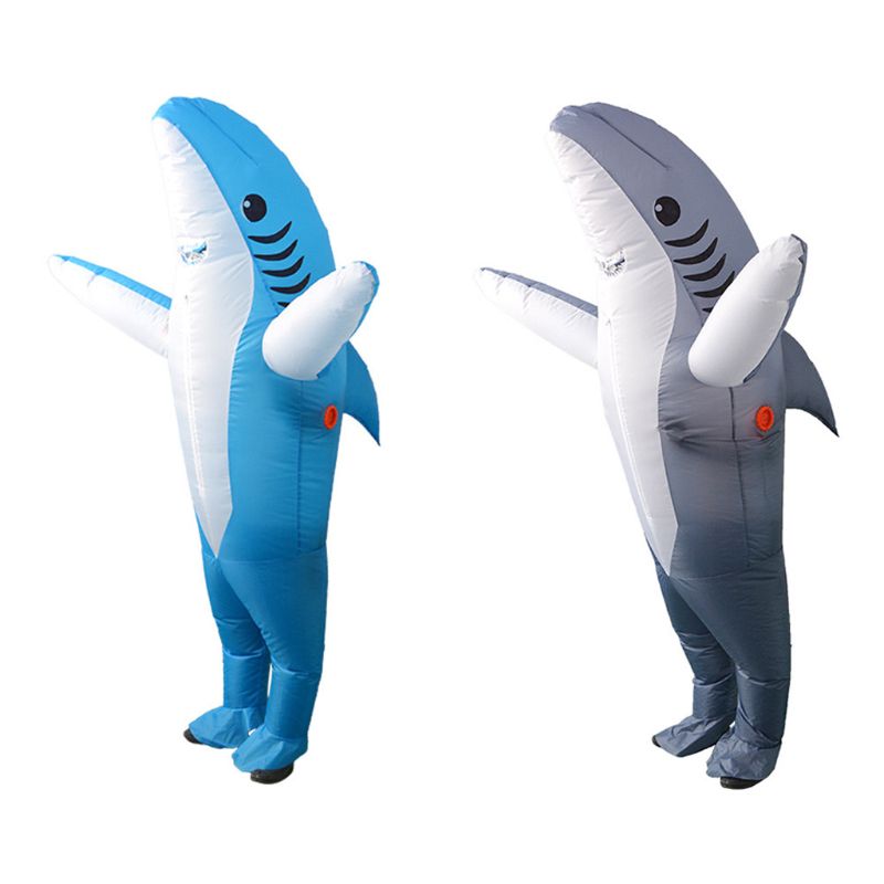 Inflatable Costume Blow up Costume Shark Game Fancy Dress Halloween Jumpsuit USB