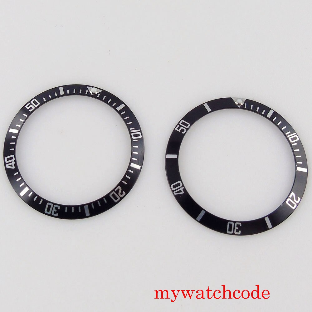 38mm Black Aluminum Alloy Bezel Insert For 40mm Mens Watch Wristwatch Parts