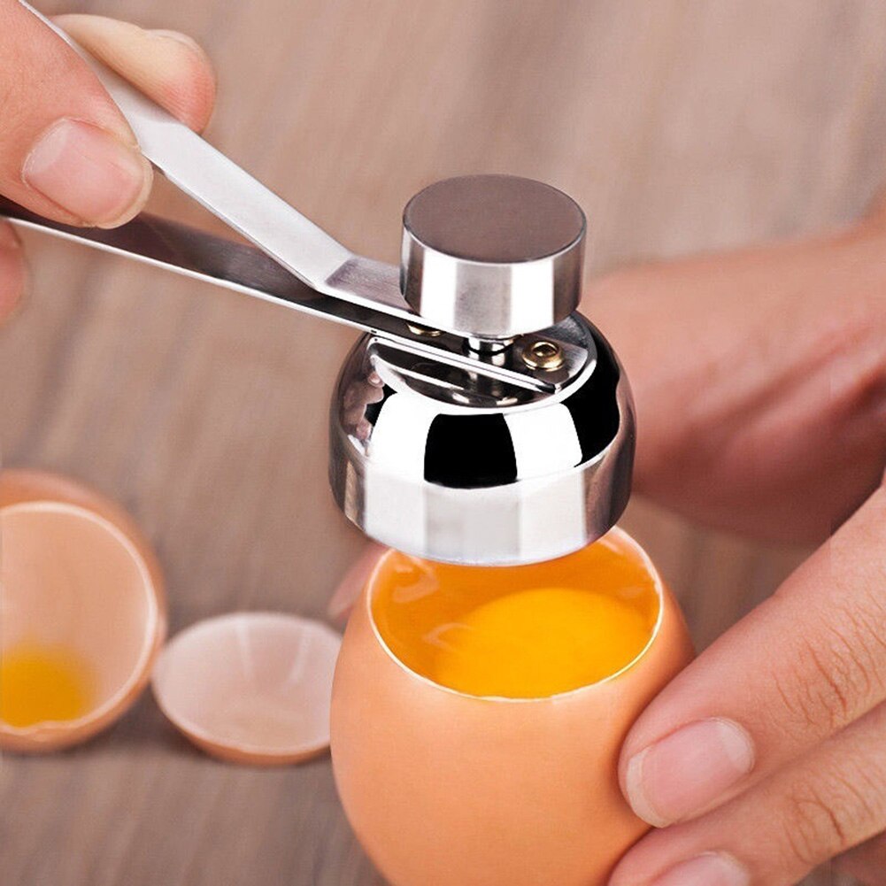 Abridor de ovos prático em aço inoxidável, cortador de ovos para concha, ferramenta aberta de ovos cozidos, 1 peça