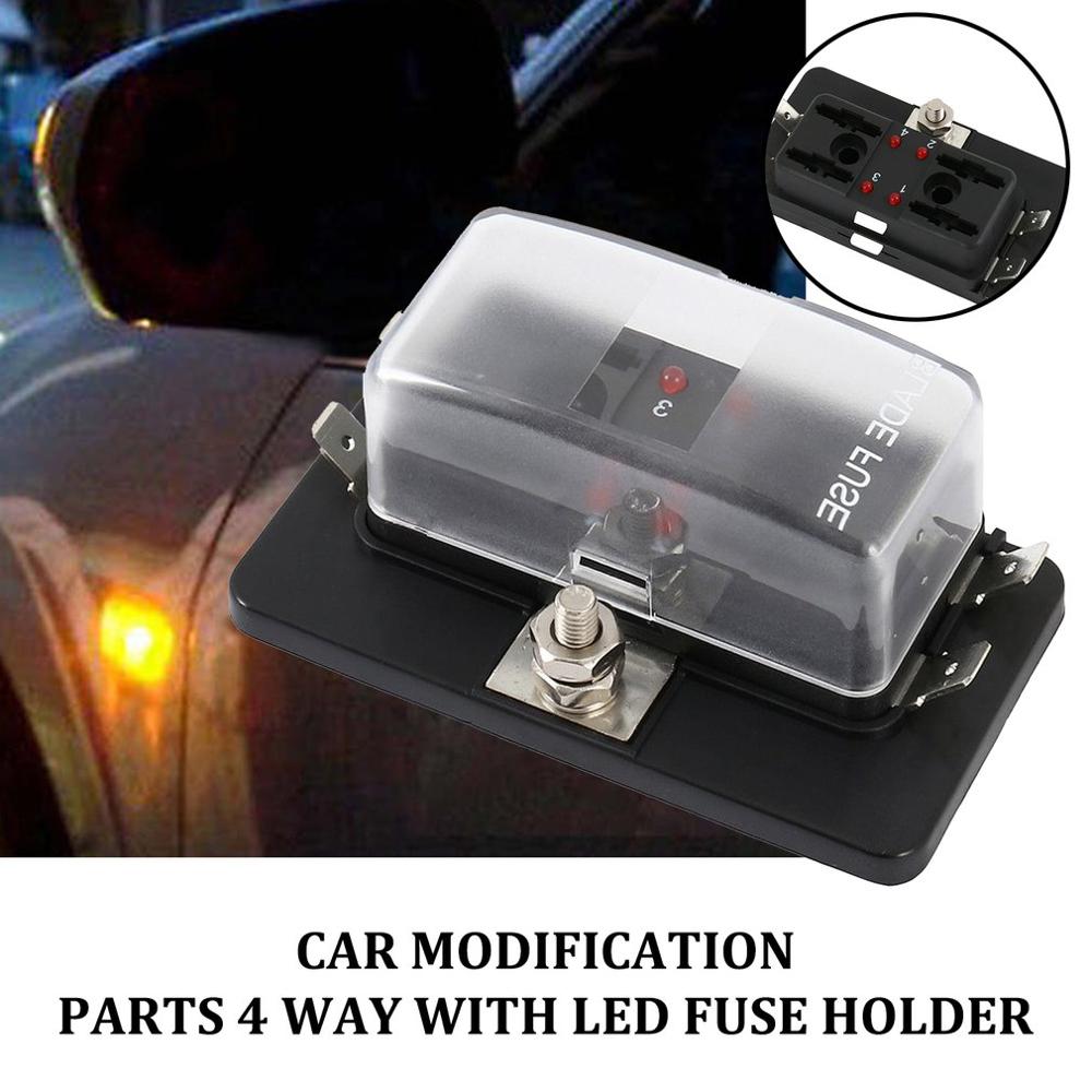 4/6/10 Way Standard Blade LED Fuse Box Holder With Failure Light Car Marine For Car Auto Accessories Blade Fuse Box