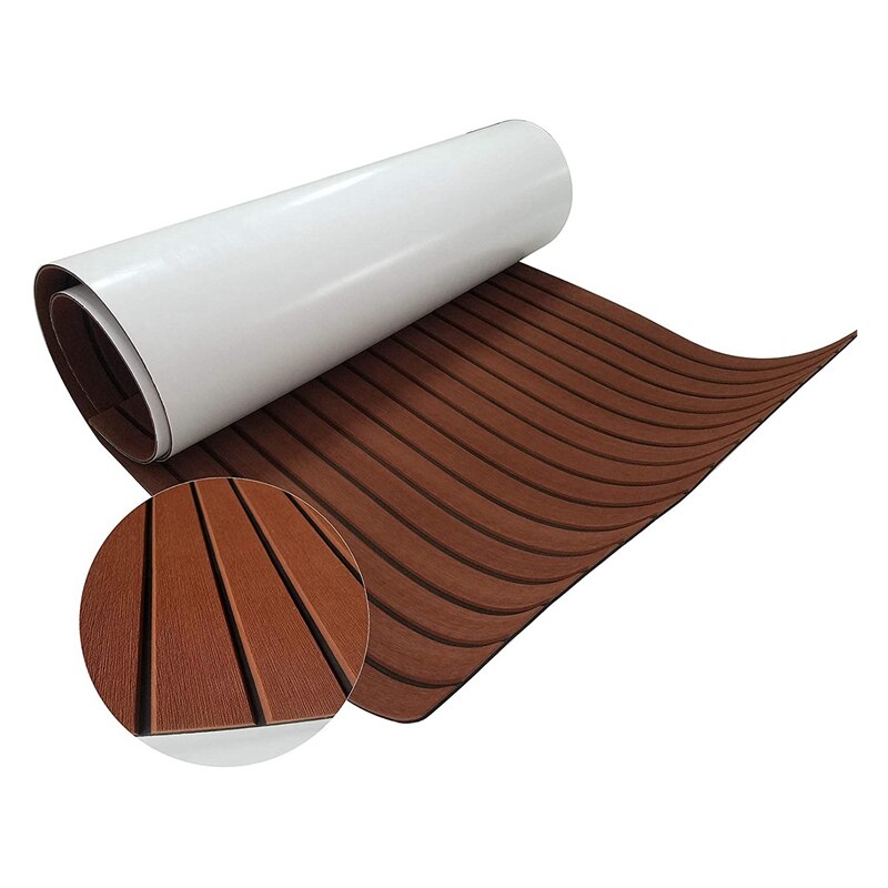 Foglio di rivestimento in teak EVA per barca yacht marino RV pavimento tappeto antiscivolo e autoadesivo bordo smussato tappeti pad