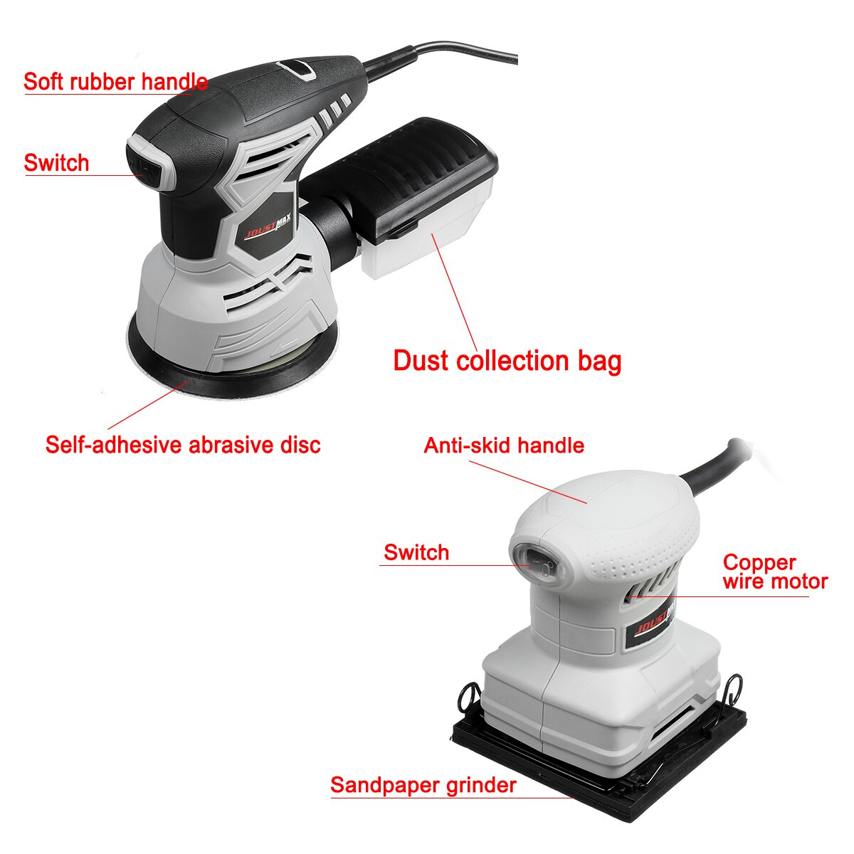 13500RPM Electric Wood Sander 250W High Power Woodworking Tool Furniture Metal Polishing Sander DIY Power-Tools Grinding Machine