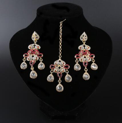 13 Kleuren Etnische Indiase Saree Dansen Oorbellen Voor Vrouwen Wenkbrauwen Indische Kleding Accessoire Party: F