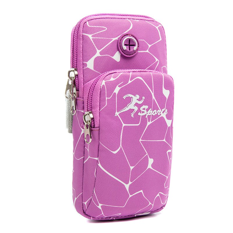 BGreen étanche sport cellule téléphone portable sac en cours d'exécution téléphone sac cyclisme randonnée coque de téléphone Fitness Gadget carte support de pochette: For 5.4 to 6.5 Inch / Purple