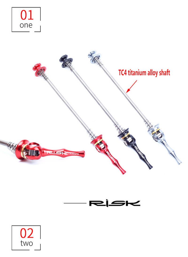 Riesgo de liberación rápida pinchos para bicicleta de aleación de titanio Anti robo QR pinchos para MTB Carretera ruedas de bicicleta de bloqueo de seguridad de piezas de ciclismo