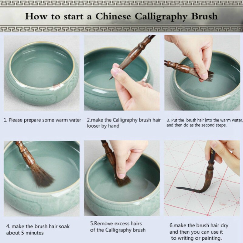 Chinese Brush Pen Caligrafia 3pcs/set Weasel Hair Lian Calligraphy Brush Student Chinese Regular Script Brush Pen Tinta China