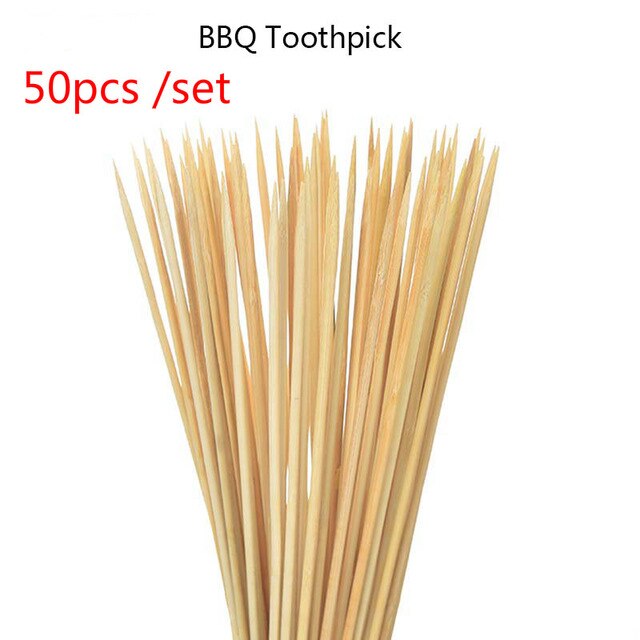 Pinchos de madera de bambú para barbacoa, herramienta para comida, carne de bambú, palitos largos desechables para , 15cm/30cm, 30/50 piezas: B30cm- 50PCS