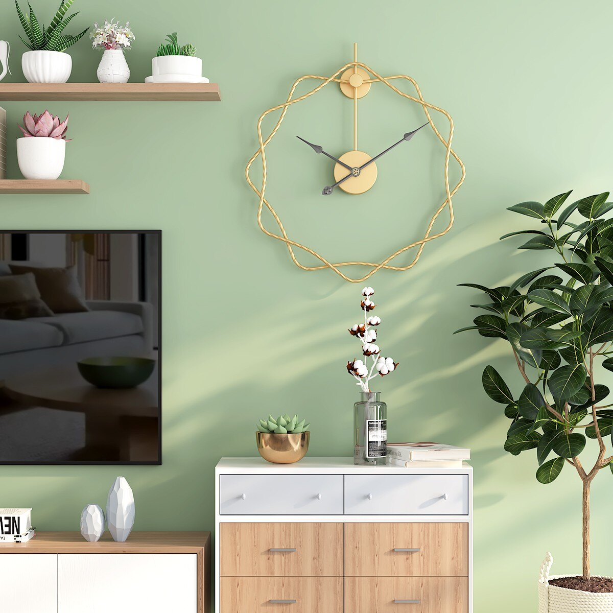 50cm butikk stille veggklokker moderne klokker til hjemmekosekontor i europeisk stil hengende veggklokker horloge murale