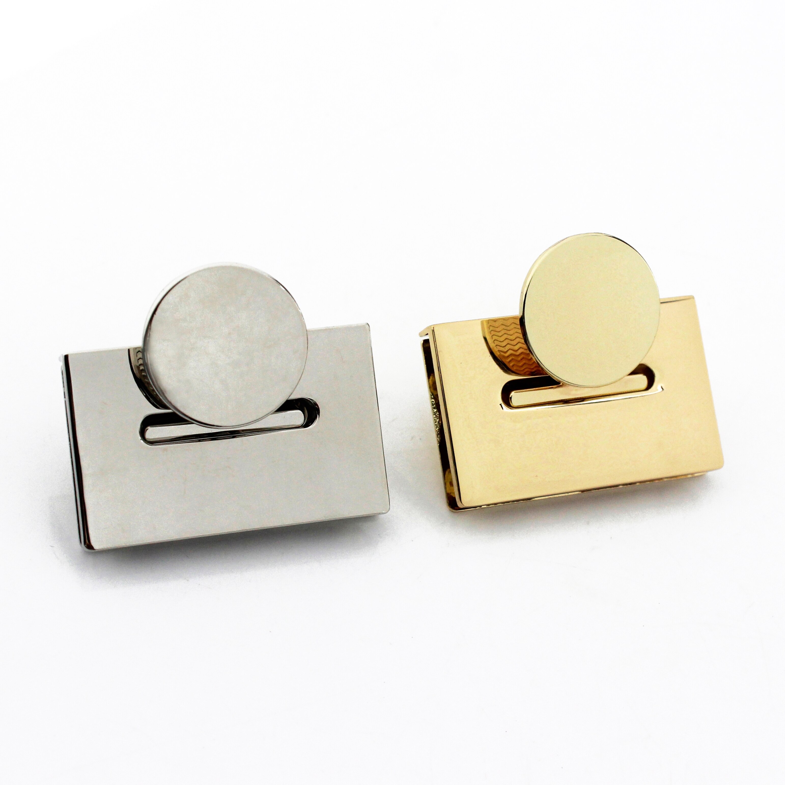 1x Metal Rectangle Push Lock Turn Lock Bag Briefcase Spring Lock Snap Decorative Clasps Closure Leather Craft Hardware Accessory