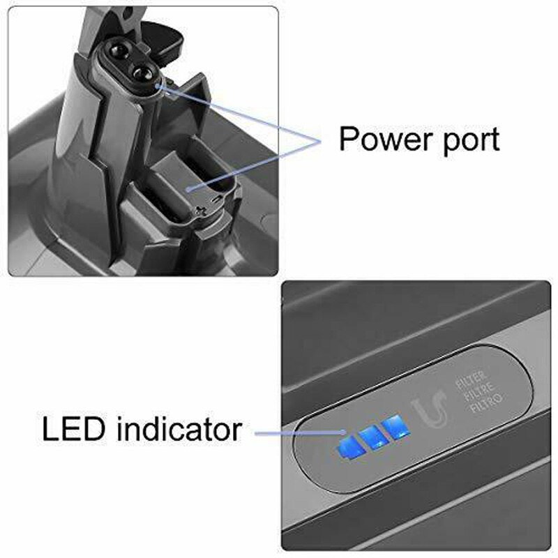 C & P – batterie de remplacement V10, 25.2V, 1500mAh, pour aspirateur sans fil Dyson V10 Animal, 37,8 wh, bloc d'alimentation 25.2V, 1,5 ah