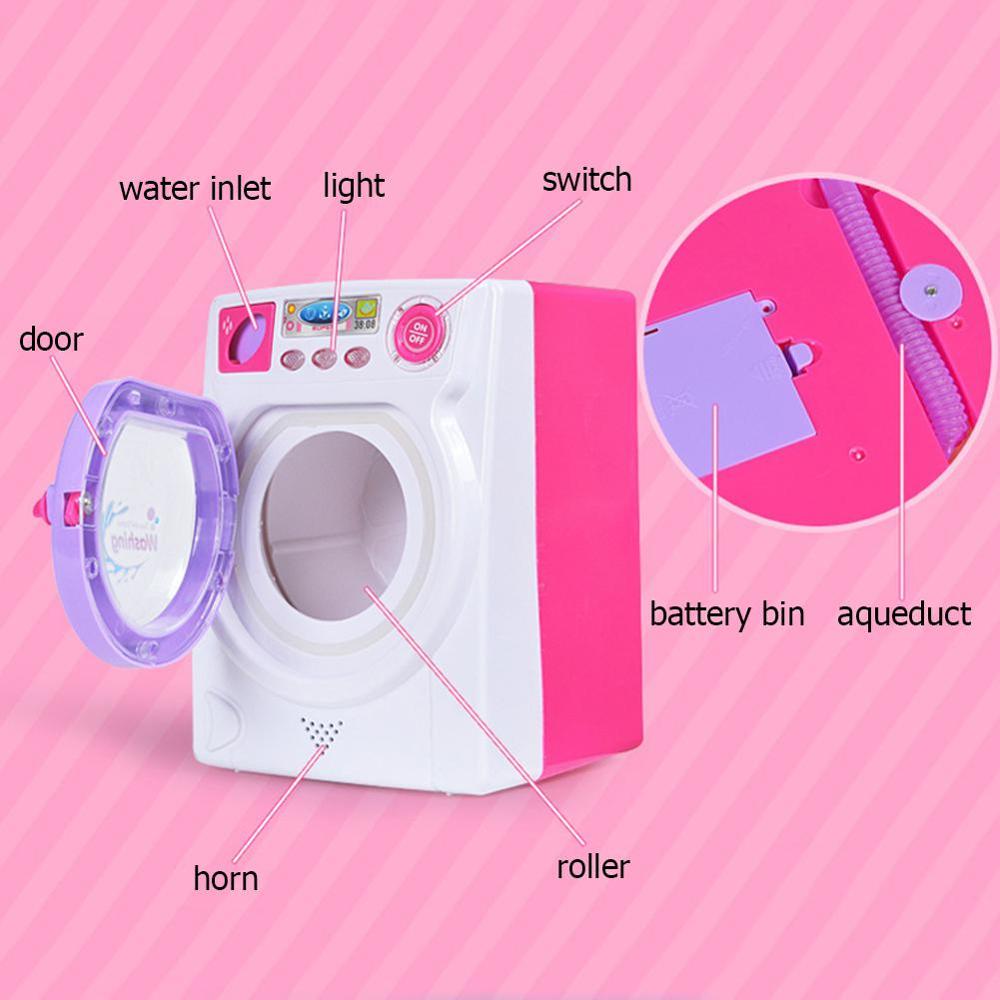 Elektrisk vaskemaskine legetøj til piger lege hus spil legetøj simulering vaskemaskine piger husholdningsprodukter lydlegetøj