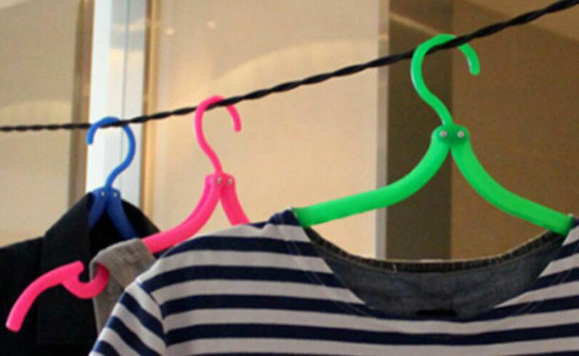 TRAVEL PEGLESS NO PEGS INDOOR WASHING CLOTHES LINE CAMPING LAUNDRY