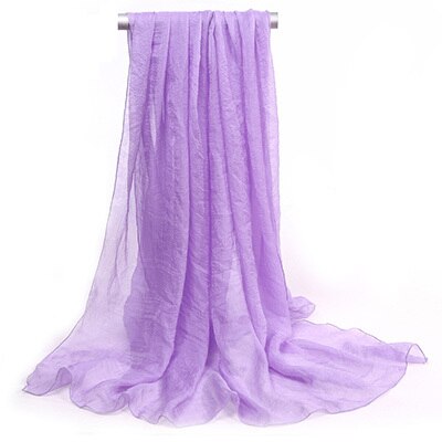 150*90cm solide hvite kvinner vanlig boble chiffon skjerf hijab wrap printe solide sjal strand utendørs store silke skjerf sjal kvinne: 07